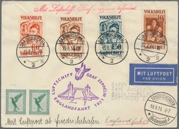 Zeppelinpost Deutschland: 1931 - Englandfahrt, Zuleitung Saar Mit Auflieferung Friedrichshafen Auf H - Airmail & Zeppelin