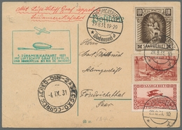 Zeppelinpost Deutschland: 1931 - 1. SAF, Zuleitung Saar Auf Flugkarte Mit Auflieferung Friedrichshaf - Correo Aéreo & Zeppelin