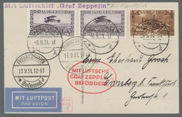 Zeppelinpost Deutschland: 1931 - Fahrt Nach Öhringen/Strecke F.-hafen-Frankfurt, Zuleitung Saar Auf - Poste Aérienne & Zeppelin