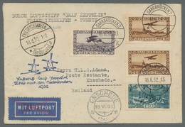 Zeppelinpost Deutschland: 1932 - Fahrt In Die Niederlande, Zuleitung Saar Auf Hochwertig Und Portori - Airmail & Zeppelin