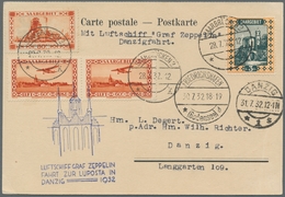 Zeppelinpost Deutschland: 1932 - LUPOSTA-Fahrt, Zuleitung Saar Auf Flugkarte Mit Auflieferung Friedr - Airmail & Zeppelin