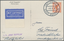Zeppelinpost Deutschland: 1932 - Kurzfahrt In Die Schweiz, Offizielle S/w-AK "Graf Zeppelin/Führerra - Airmail & Zeppelin
