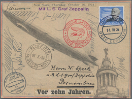 Zeppelinpost Deutschland: 1934, 3 RM Graf Zeppelin Auf Großformatiger Beidseitig S/w Bedruckter Erin - Luft- Und Zeppelinpost