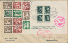 Zeppelinpost Deutschland: 1934, Zeppelin-Propaganda-Lot Zur Deutschlandfahrt Als Bordpost Mit Hochwe - Airmail & Zeppelin