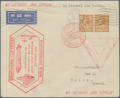 Zeppelinpost Europa: 1933. British Cover Flown On The Graf Zeppelin LZ127 Airship's Chicagofahrt / C - Autres - Europe