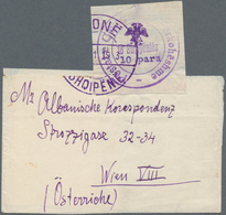 Albanien: 1913, 10 Pa Violet 'handstamp Issue', Single Franking On Wrapper From (VL)ONE, (..)11.1913 - Albanie