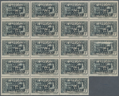 Andorra - Französische Post: 1933, "ELECTIONS" Overprints, Private Issue, 1c. Grey In Block Of 19 Sh - Altri & Non Classificati