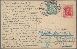 Andorra - Spanische Post: 1925, Souvenier Postcard With Spanish Franking From ANDORRA To Troyes/Fran - Andere & Zonder Classificatie