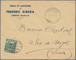 Andorra - Spanische Post: 1949, 50 C Green Single Franking On A Letter From Canillo To Lerida - Altri & Non Classificati