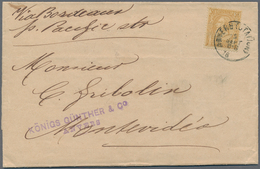 Belgien: 1889 Destination URUGUAY: Three Folded Letters Sent From Antwerp Station To Montevideo, Uru - Other & Unclassified