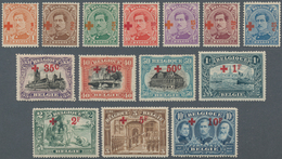 Belgien: 1918, Red Cross, 1c.-10fr., Complete Set Of 14 Values, Fresh Colours, 1fr. Some Short Perfs - Andere & Zonder Classificatie