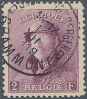 Belgien: 1919 'King Albert I.' 2f. Lilac, Used And Cancelled By Fine Strike Of "... GRAMMONT/1/XII/1 - Andere & Zonder Classificatie