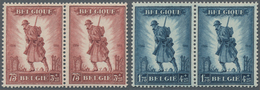 Belgien: 1932, Infantery Monument, Both Values In Horizontal Pairs, Mint Never Hinged. Mi. 800,- €. - Other & Unclassified