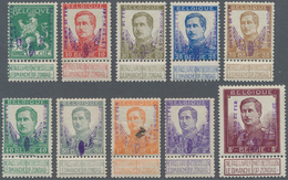 Belgien - Eisenbahnpaketmarken: 1915, Whinged Wheel Overprints, 5c.-5fr., Complete Set Of Ten Values - Bagages [BA]