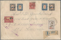 Bulgarien: 1927, Airmails, Attractive Franking Of Six Values Incl. Not Issued I+III On Registered Co - Briefe U. Dokumente