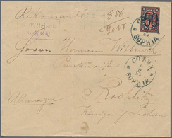 Bulgarien: 1886, 50 On 1fr. Black/red In Combination With 25st. Blue/light Blue On Reverse On Regist - Brieven En Documenten