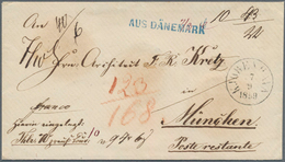 Dänemark: 1859, Stampless Sealed Value Letter From KJOBENHAVN, 7/9 1859, Sent Via Hannover's P.O. In - Autres & Non Classés