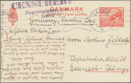 Dänemark: 1946 Ganzsachenpostkarte 25 Öre Rot Auf Weißem Papier Mit Sehr Seltener Zensur Von Lemvik - Autres & Non Classés