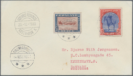 Dänemark - Grönland: 1953, Airmail Cover With Exact Postage, From "Tingmiarmiut 14.10.53" To Copenha - Lettres & Documents