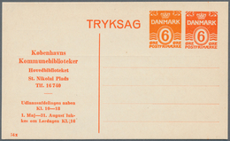 Dänemark - Ganzsachen: 1953, 6 Öre + 6 Öre Orange Service Postal Stationery Postcard From The Commun - Enteros Postales