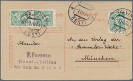 Estland: 1924 Formularcard With Multiple Franking (3x) Of 3 M Green Sent From Tallinn To Munich, Nic - Estland