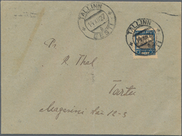 Estland: 1927, Welfare City Views 10 M + 10 M On Postage-paid Letter Front With Vertical Fold From T - Estonie