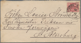 Finnland: 1878, 32 P Carmine Thin Paper On Letter From Helsingfors To St. Petersburg - Usados