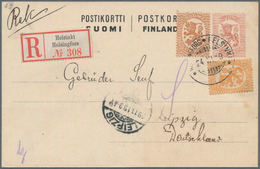 Finnland - Ganzsachen: 1919 Commercially Used Postal Stationery Card 20 (p) Carmine-rose (Wasa Issue - Enteros Postales