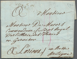 Frankreich - Vorphila: 1792, "40/Quermont" (Montoire) Department Two-liner On Complete Folded Letter - 1792-1815: Départements Conquis