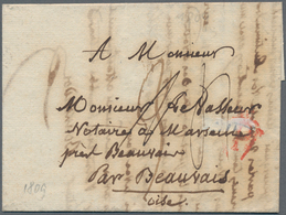 Frankreich - Vorphila: 1809, "Deb De/Beauvais" Red Two-liner On Complete Folded Letter To Paris, Sma - 1792-1815 : Departamentos Conquistados