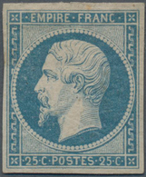 Frankreich: 1853, Empire Nd 25c. Blue, Fresh Colour, Full Magins, Mint Original Gum With Hinge Remna - Unused Stamps