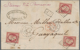 Frankreich: 1860 Entire Letter From Bordeaux To Guayaquil, Ecuador Via London And Panama, Franked By - Ungebraucht
