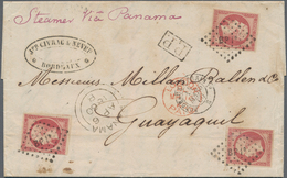 Frankreich: 1860 Entire Letter From Bordeaux To Guayaquil, Ecuador Via London And Panama, Franked By - Neufs