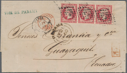 Frankreich: 1860 Entire Letter From Paris To Guayaquil, Ecuador Via London And Panama, Franked By Na - Ungebraucht