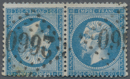 Frankreich: 1862, Napoleon 20c. Blue, Tête-bêche Pair, Fresh Colour, Slightly Flat Perfs/small Tear - Neufs