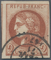 Frankreich: 1870, Bordeaux Issue, 2c. Chocolate, Report 2, Fresh Colour, Full To Huge Margins With P - Nuevos