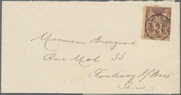 Frankreich: 1878 Ca., 2 C Red-brown 'Sage', Uprated With Circular Handstamp "1/2 Centimes En Plus", - Unused Stamps