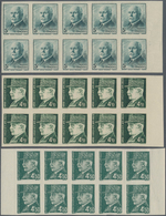 Frankreich: 1941/1942, Definitive Issue Marshall Petain Complete Set Of 22 In IMPERFORATED Blocks Of - Ungebraucht