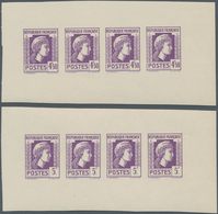 Frankreich: 1944, Definitives "Marianne", Not Issued, Group Of Ten Imperforated Panes Of Four Stamps - Unused Stamps