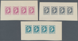 Frankreich: 1944, Definitives "Marianne", Not Issued, 70c., Group Of Three Imperforated Panes Of Fou - Unused Stamps