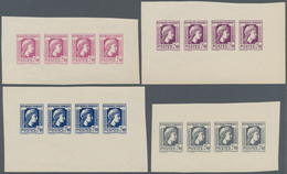 Frankreich: 1944, Definitives "Marianne", Not Issued, 2.40fr., Group Of Five Imperforated Panes Of F - Unused Stamps