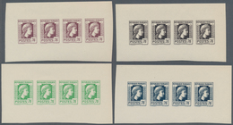 Frankreich: 1944, Definitives "Marianne", Not Issued, 70c., Group Of Four Imperforated Panes Of Four - Ungebraucht