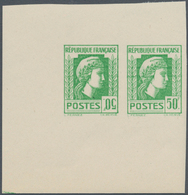 Frankreich: 1944, Definitives "Marianne", Not Issued, 50fr. Yellow-green, Imperforated Essay, Horizo - Unused Stamps