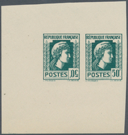 Frankreich: 1944, Definitives "Marianne", Not Issued, 50fr. Deep Bluish Green, Imperforated Essay, H - Unused Stamps