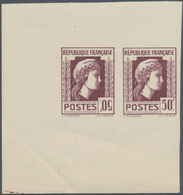 Frankreich: 1944, Definitives "Marianne", Not Issued, 50fr. Brownish Purple, Imperforated Essay, Hor - Unused Stamps