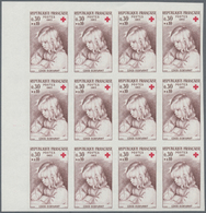 Frankreich: 1965, RED CROSS Set Of Two (paintings From Renoir) In IMPERFORATED Blocks Of Twelve From - Unused Stamps