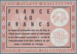 Frankreich: 1966. Essay Coloured Light Brownish Red For "International Reply Coupon 40 Francs" (Vien - Ungebraucht