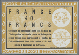 Frankreich: 1966. Essay Coloured Vivid Chrome Yellow For "International Reply Coupon 40 Francs" (Vie - Unused Stamps