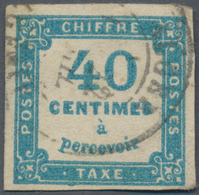 Frankreich - Portomarken: 1871, 40c. Blue, Fresh Colour, Close To Full Margins, Neatly Cancelled, Si - 1960-.... Afgestempeld