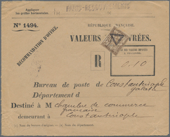 Frankreich - Portomarken: 1906, Post Official Pre-print Cover From Paris To Constantinopel, There Wr - 1960-.... Afgestempeld